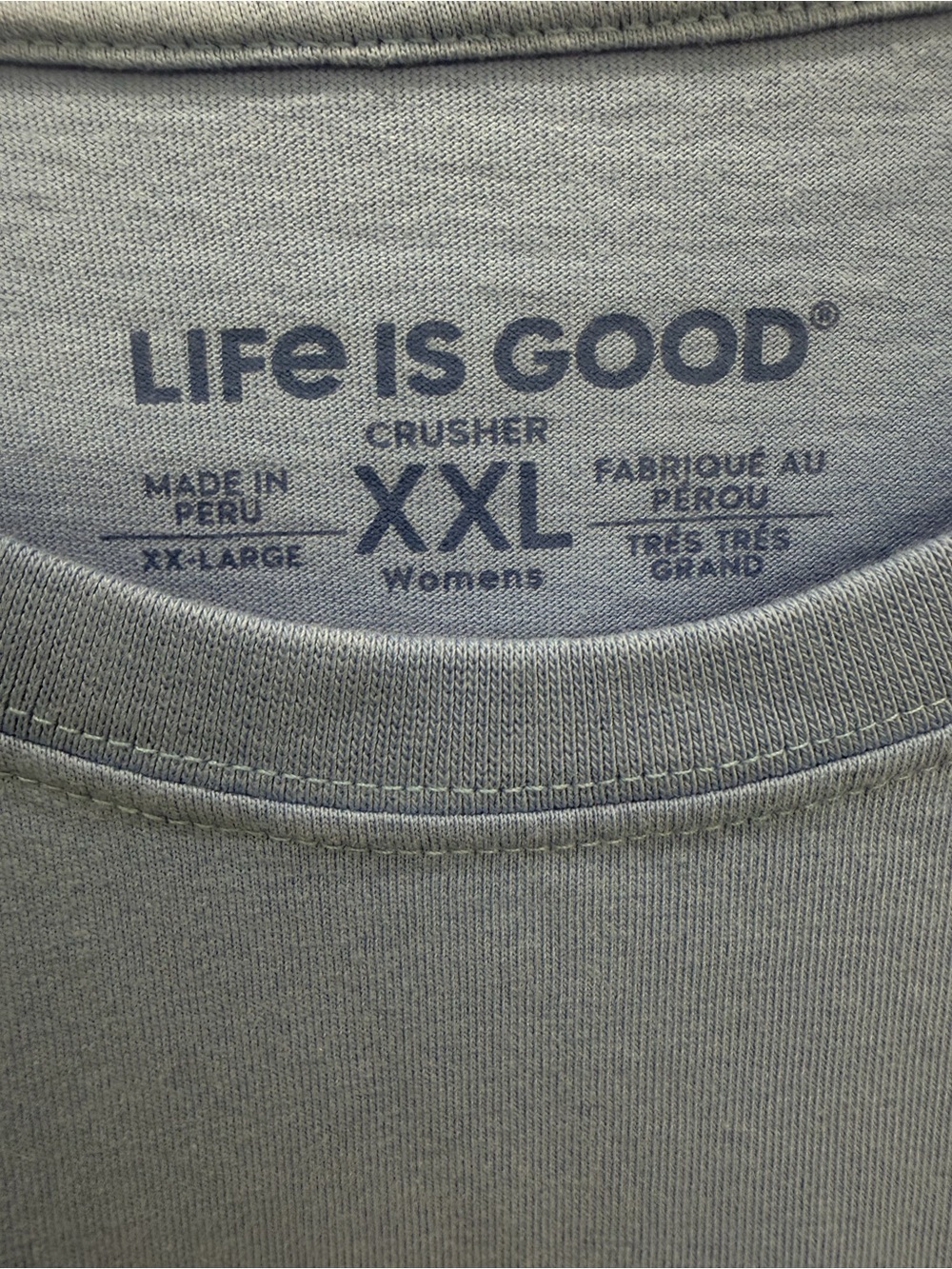 Life Is Good Light Blue Long-Sleeve Tee with Red Floral Chest and Sleeve Print - Picture 5 of 6